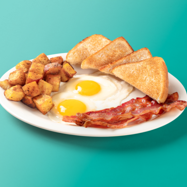 DAYLIN CAFE 2 EGGS TOAST HOMEFRIES BACON