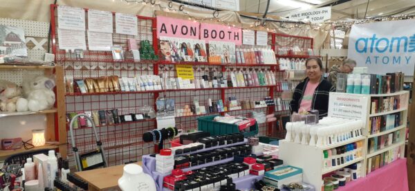 avon booth with louvey
