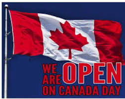 were open with canada flag