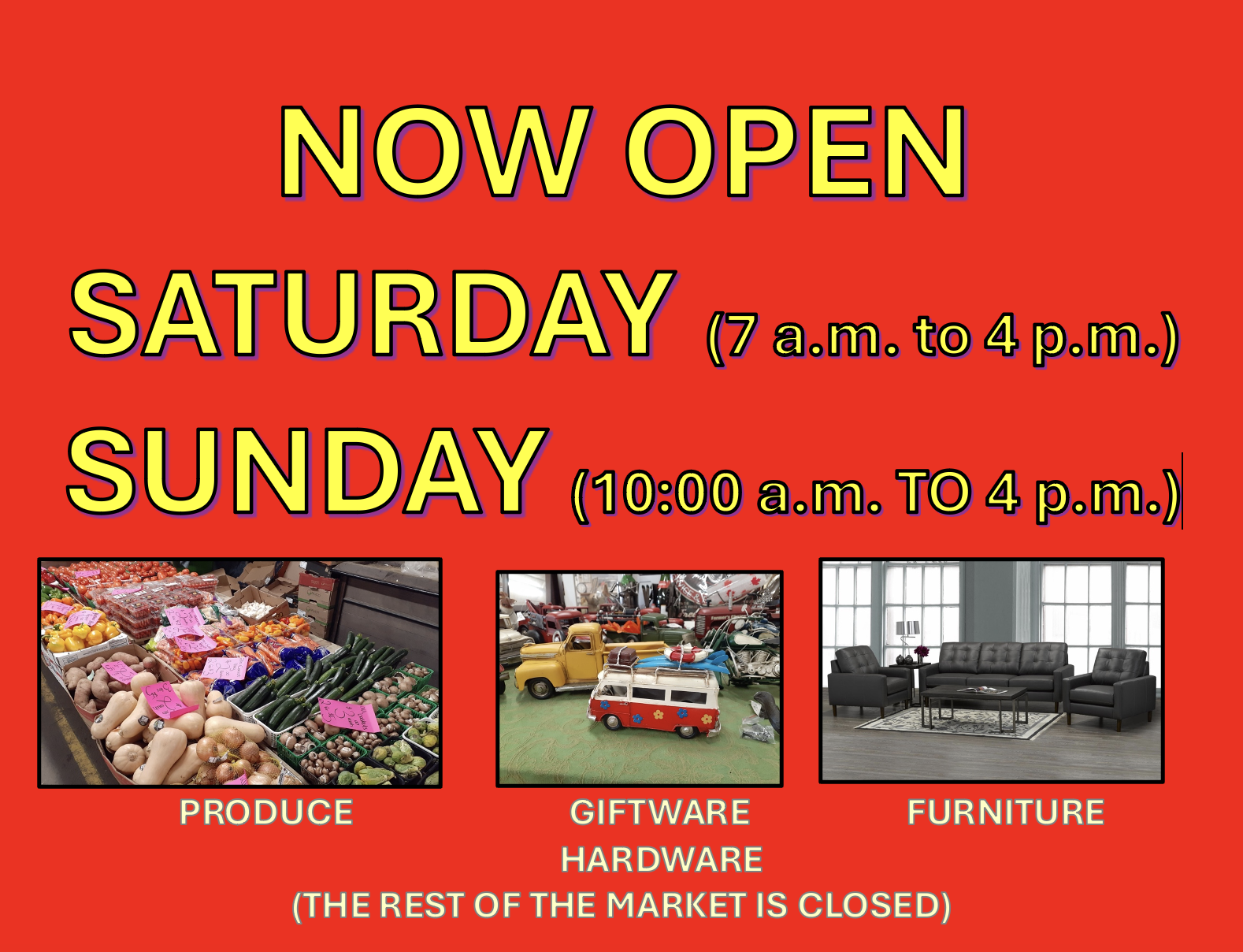 new hours including sunday