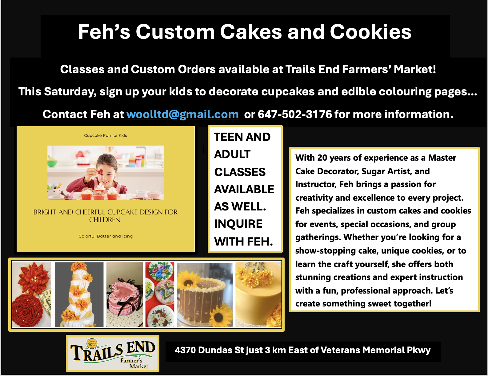 feh's custom cakes and cookies classes