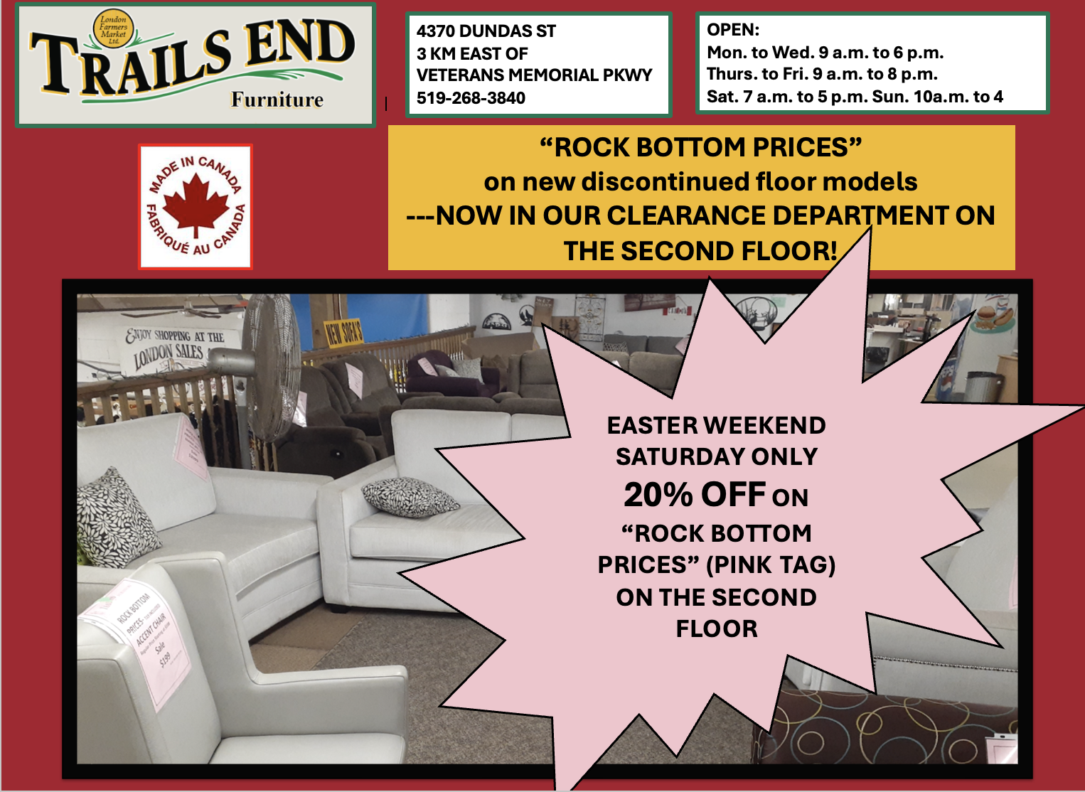 easter weekend sale rock bottom prices
