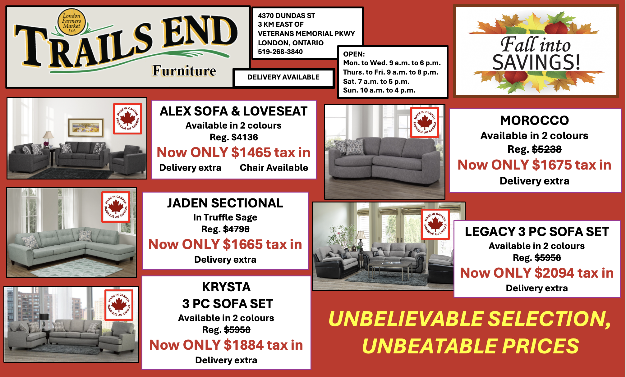 fall into savings furniture september 2025