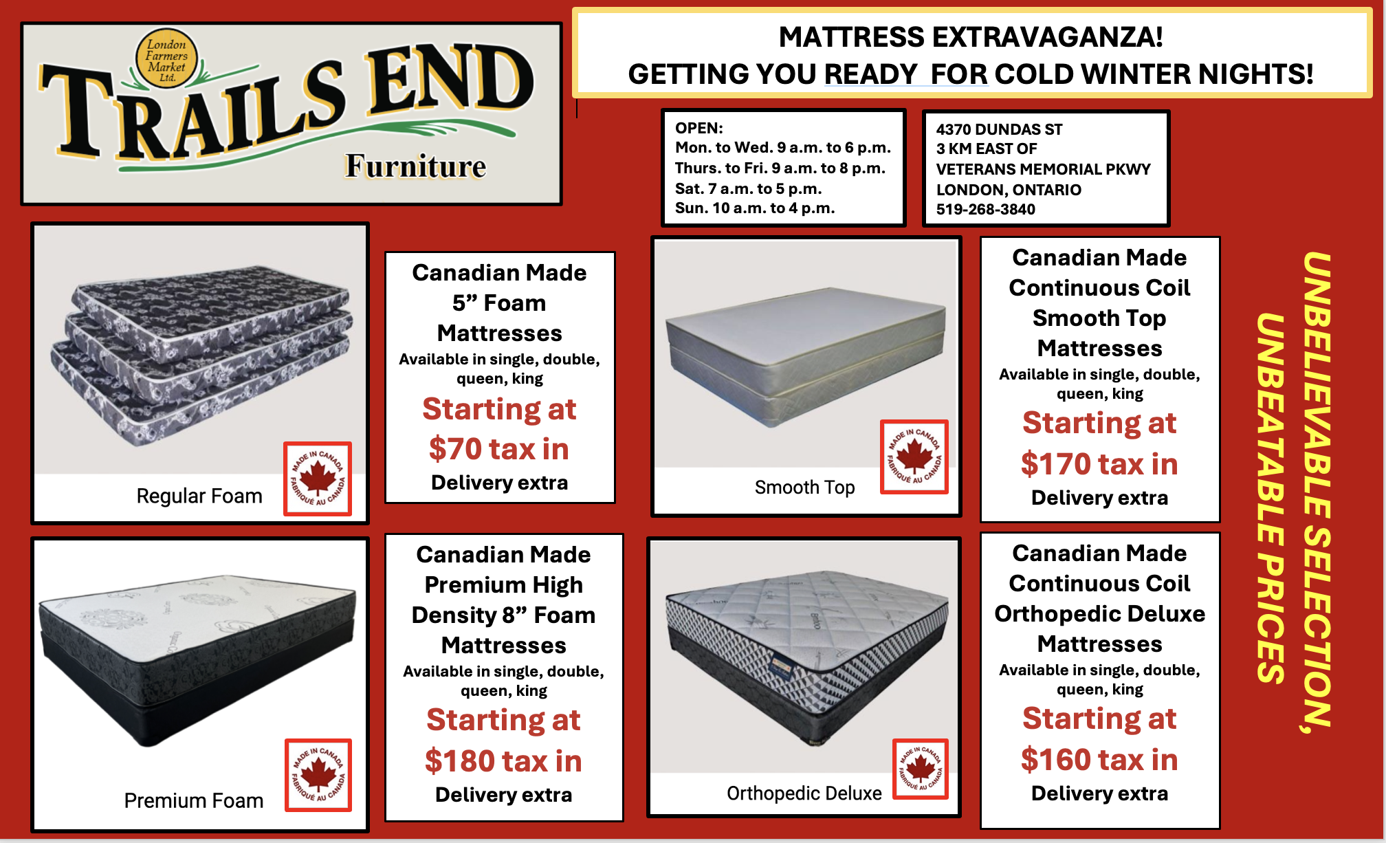 mattress extravaganza nov 2025 furntiure ad